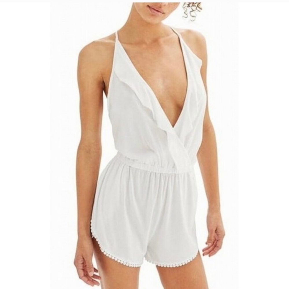 Topshop - White Romper - Size Medium